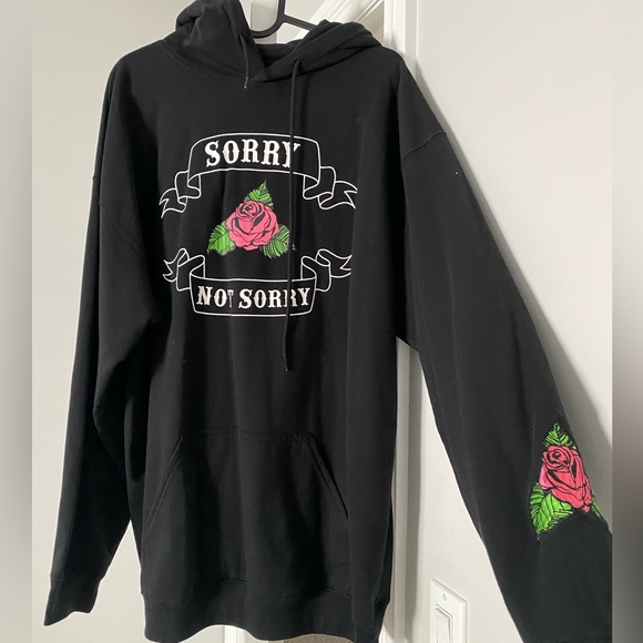 Oversized black cotton hoodie - Picture 1 of 2